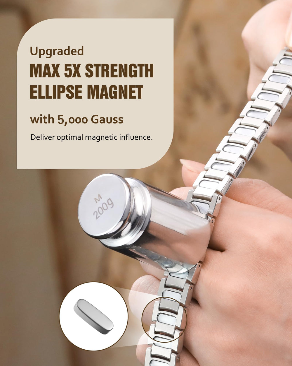 Jecanori lightweight stainless steel bracelet, durable and anti-tarnish for everyday wear