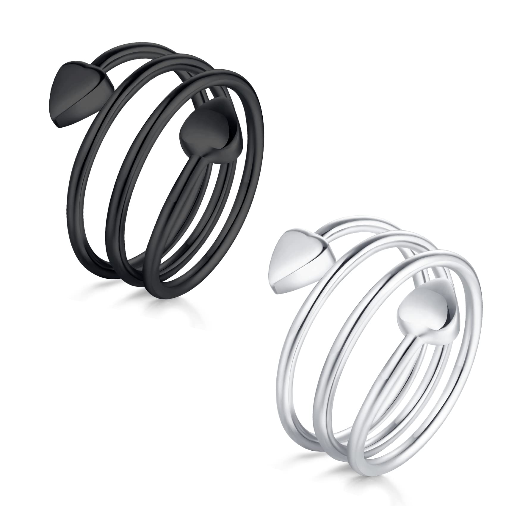 Jecanori lymphatic drainage ring in black, side view, comfortable daily wear with potential tension relief