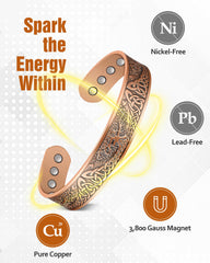 Jecanori copper bracelet for men includes 12 magnets for daily wear versatility