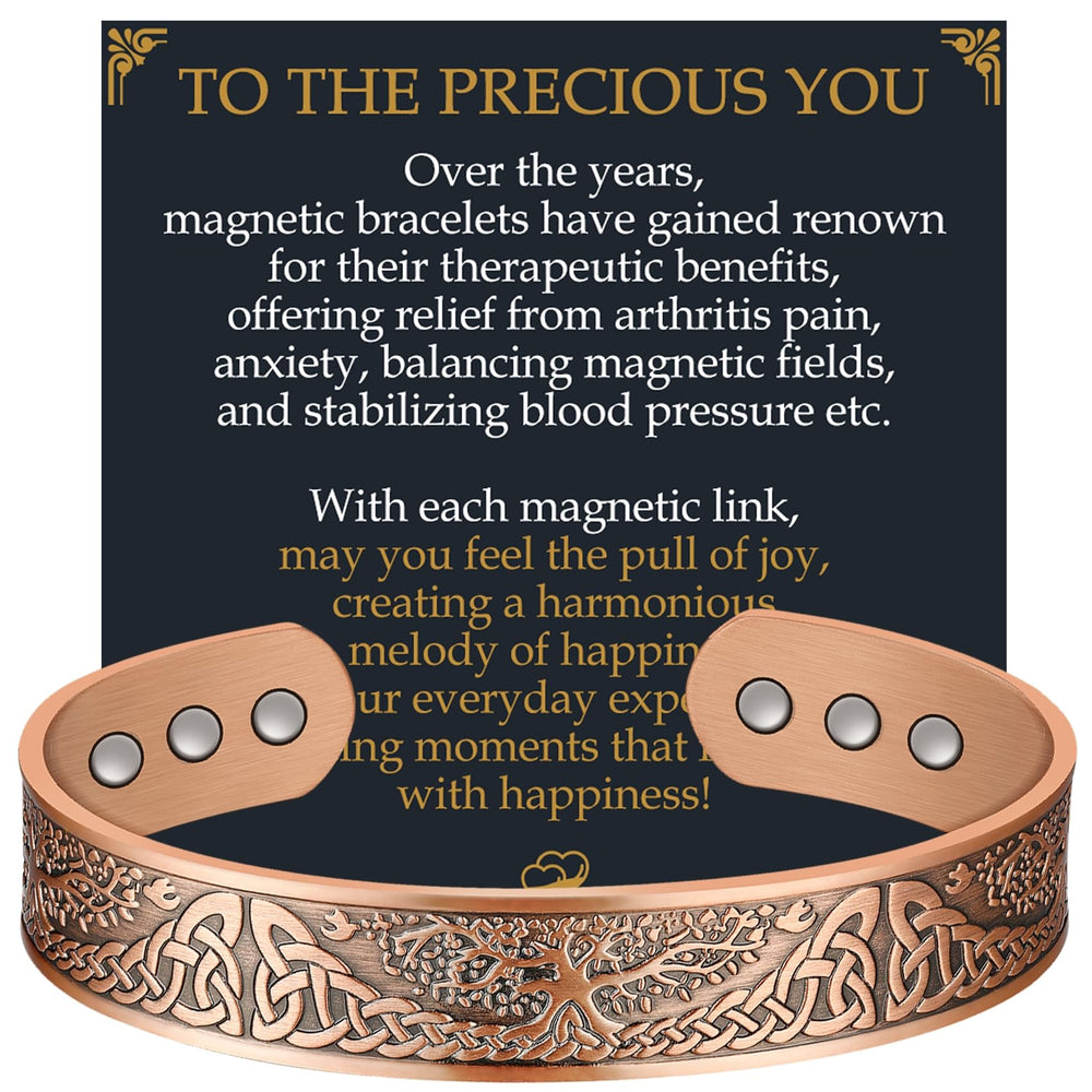 Jecanori magnetic copper bracelet with Tree of Life design, stylish and durable.