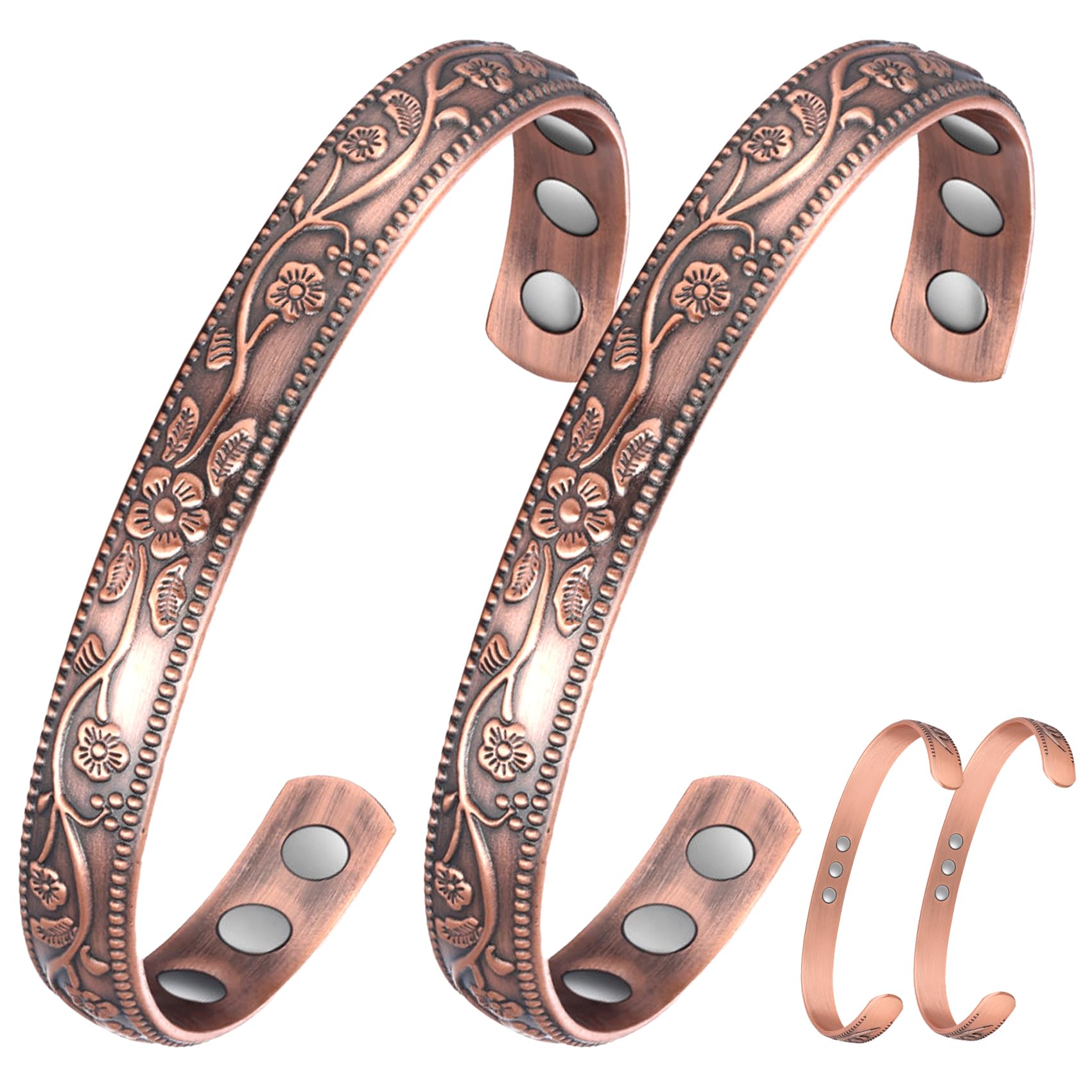 Jecanori magnetic copper bracelet on wrist showing everyday wear and style
