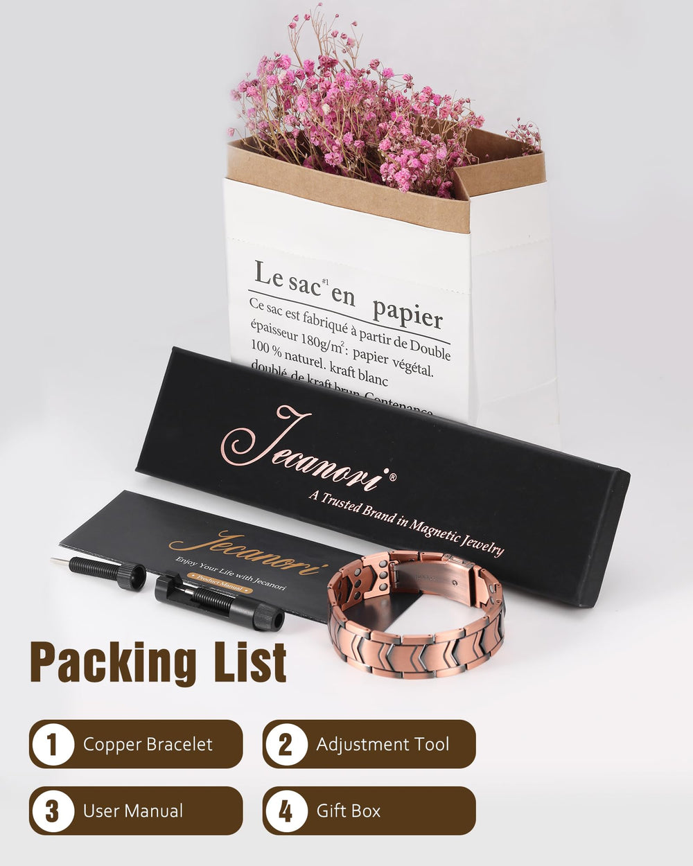 Jecanori model wrist wearing bracelet showing comfortable fit and silhouette.