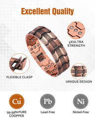 Jecanori copper bracelet shows neodymium magnets in each link.