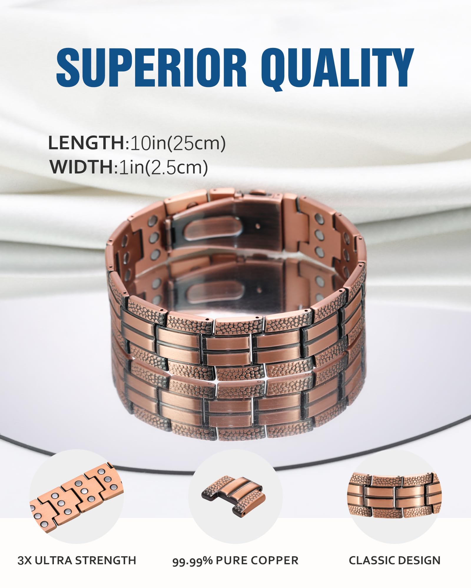 Jecanori premium copper bracelet highlighting durability and lasting wear