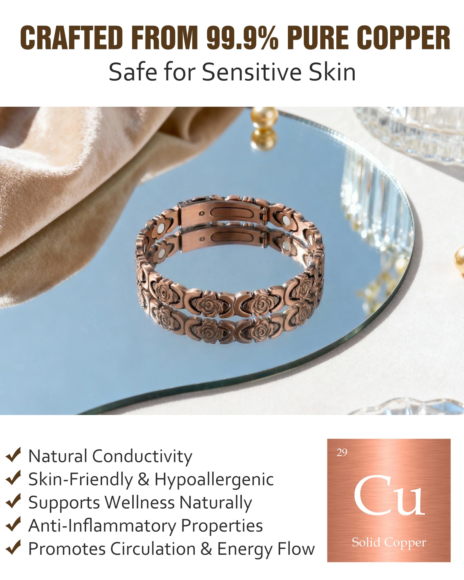 Jecanori premium fold-over clasp detail, secure closure and easy fastening