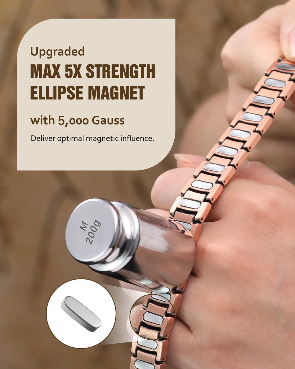 Jecanori Premium Neodymium Ellipse Magnets embedded for steady energy flow