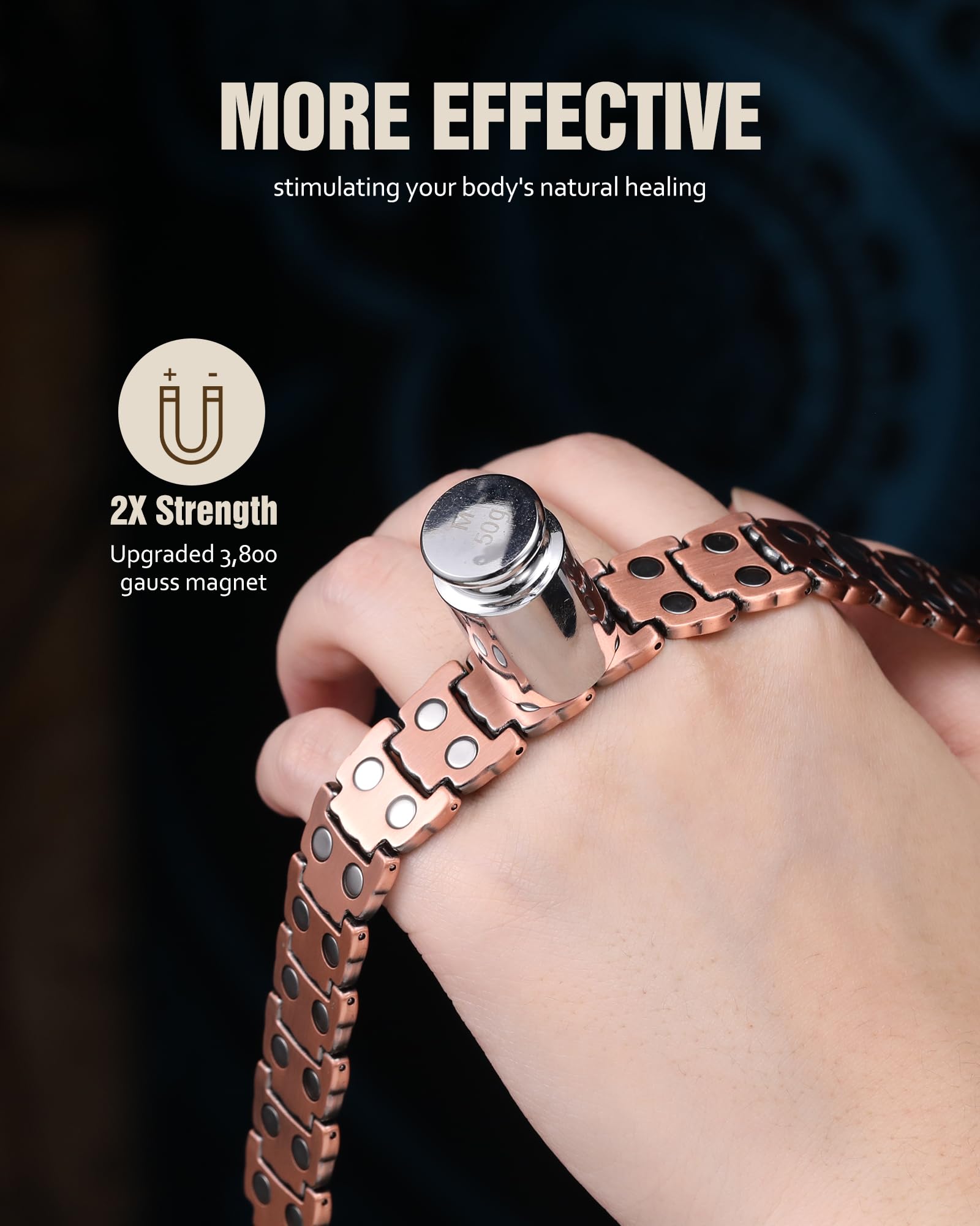 Jecanori bracelet adjustable sizing tool demonstrated for a personalized fit.