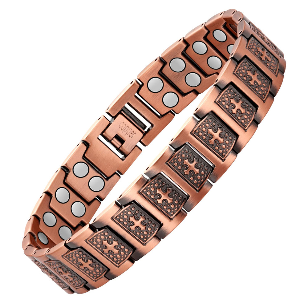 Jecanori Pure Copper Bracelet for Men closeup showing durable finish