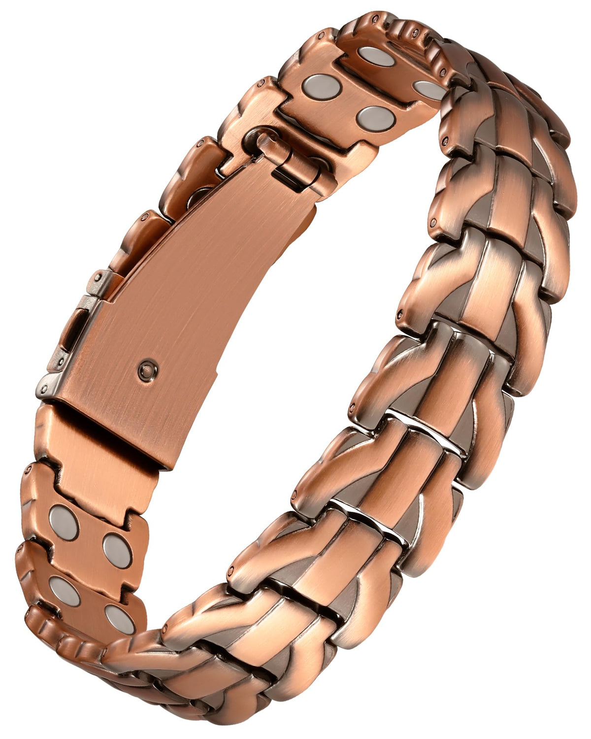 Jecanori Pure Copper Bracelet for Men with two-row magnets for everyday wear.