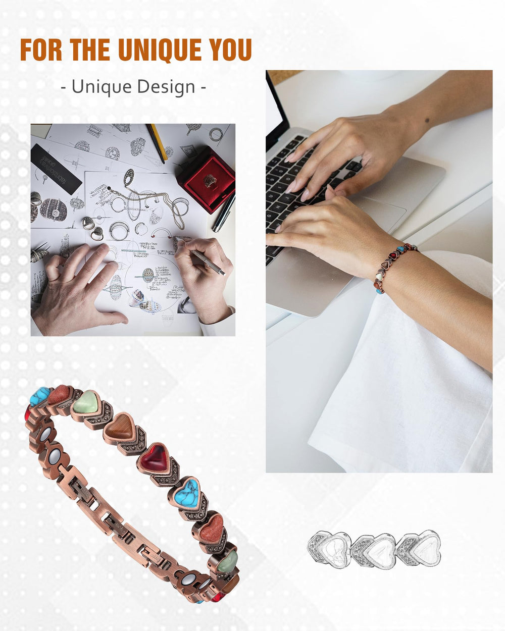 Jecanori sizing tool included beside the bracelet for a precise fit.