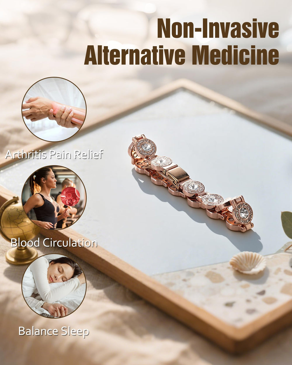 Solid copper construction of Jecanori bracelet for natural wear