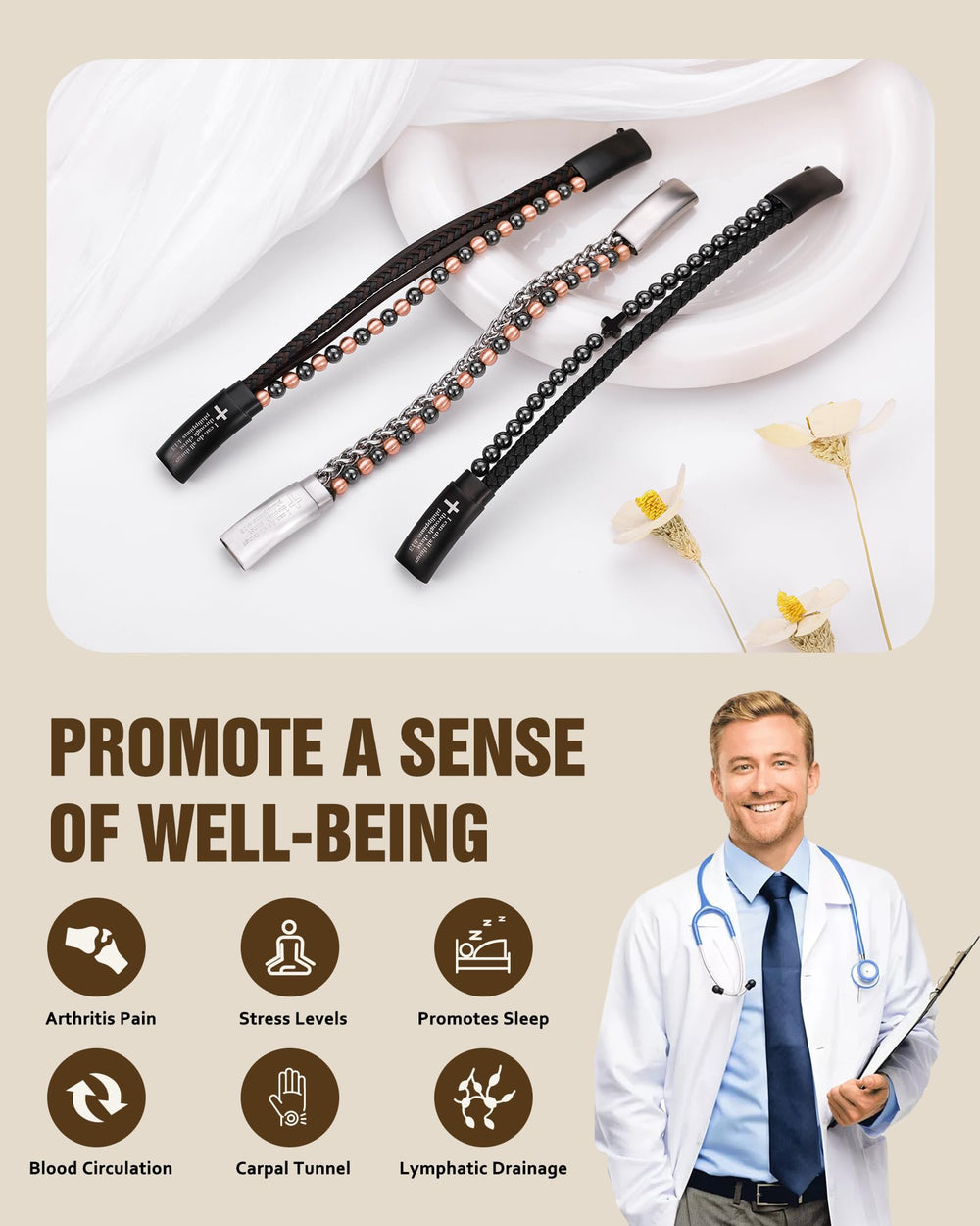Jecanori stainless steel slide clasp close-up for secure fit.