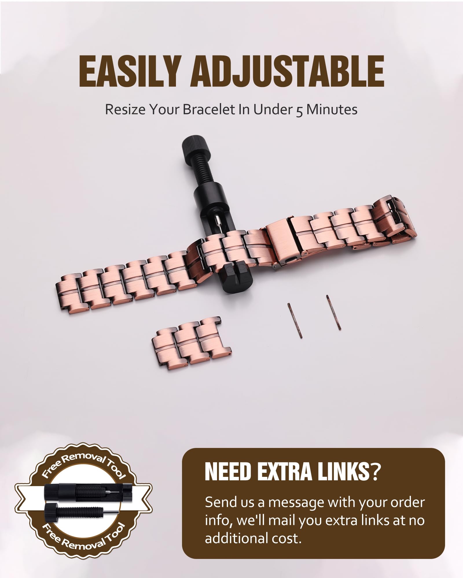 Jecanori copper bracelet worn on wrist for daily and formal outfits