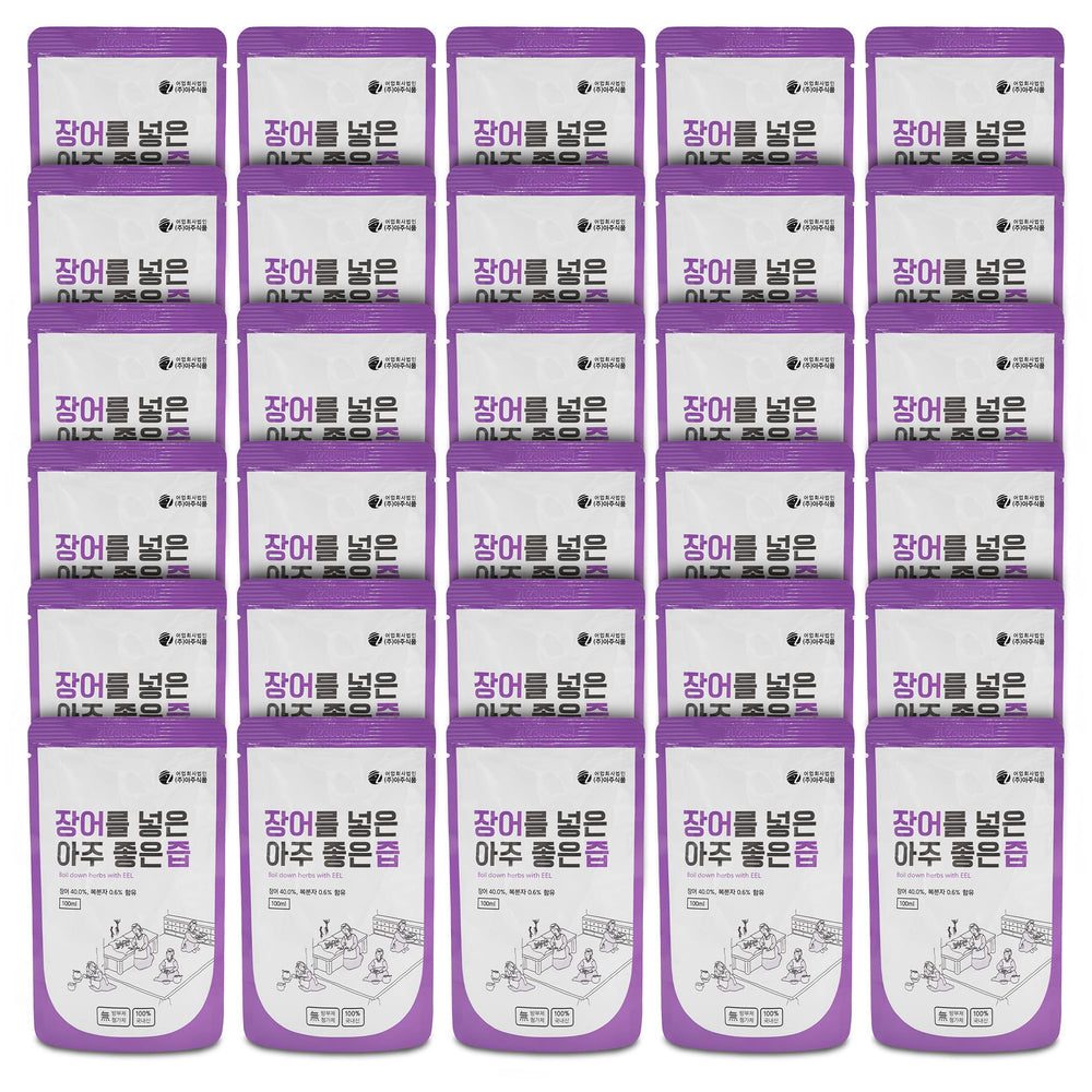 JEOLLANAMDO eel extract 30-pack packaging label emphasizes natural ingredients and no sugar