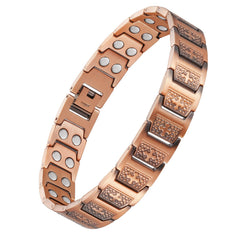 Jeracol Copper Cross Bracelet close-up with polished copper finish for daily wear