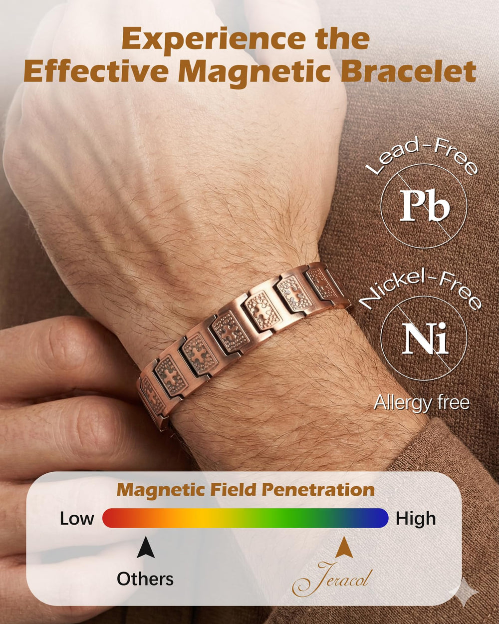 Jeracol Copper Cross Bracelet in elegant gift box ready for gifting