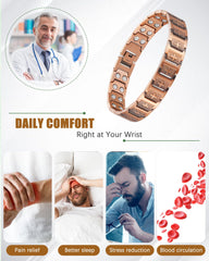 Jeracol Copper Cross Bracelet magnets visible for bold, tech-inspired look