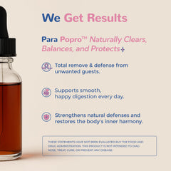 Close-up of JerlyMush ParaPopro bottle label highlighting herbal blend details