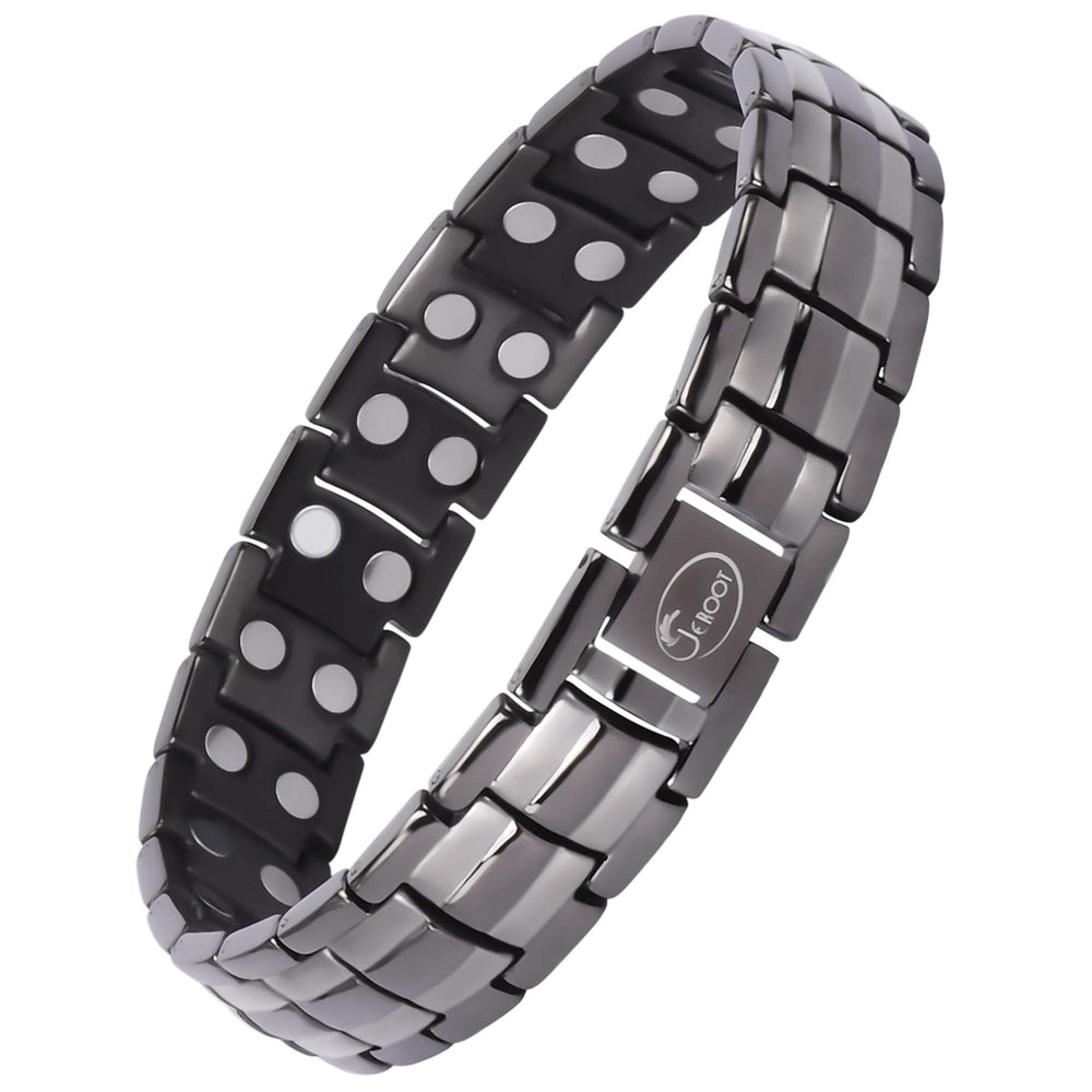 JEROOT magnetic bracelet double-row magnets for strong coverage and style.