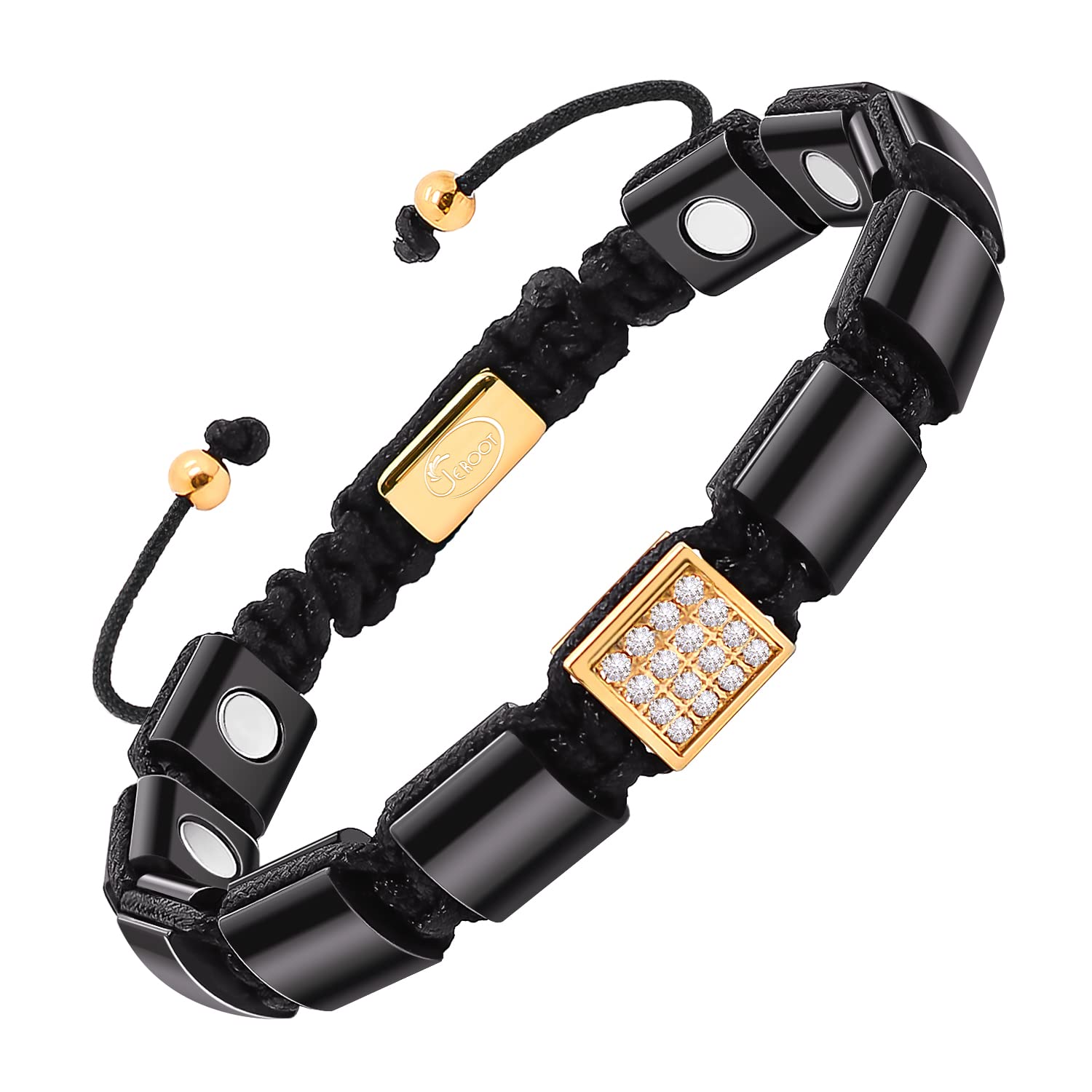 JEROOT magnetic bracelet for men with flat beads offers stylish everyday wear.