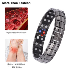 JEROOT men's magnetic bracelet with adjustable length for a precise fit.