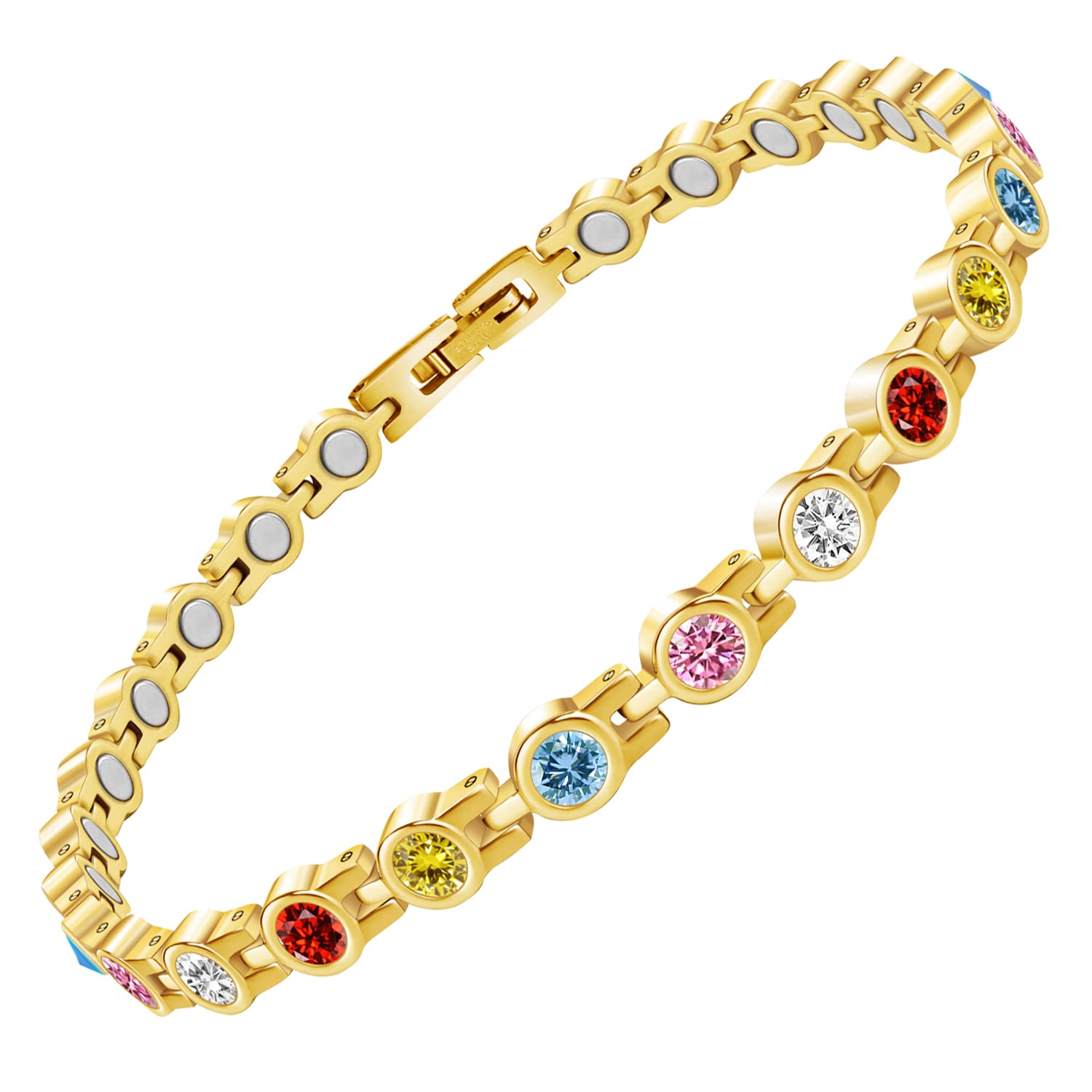 JEROOT titanium steel magnetic anklet close-up, durable daily wear.
