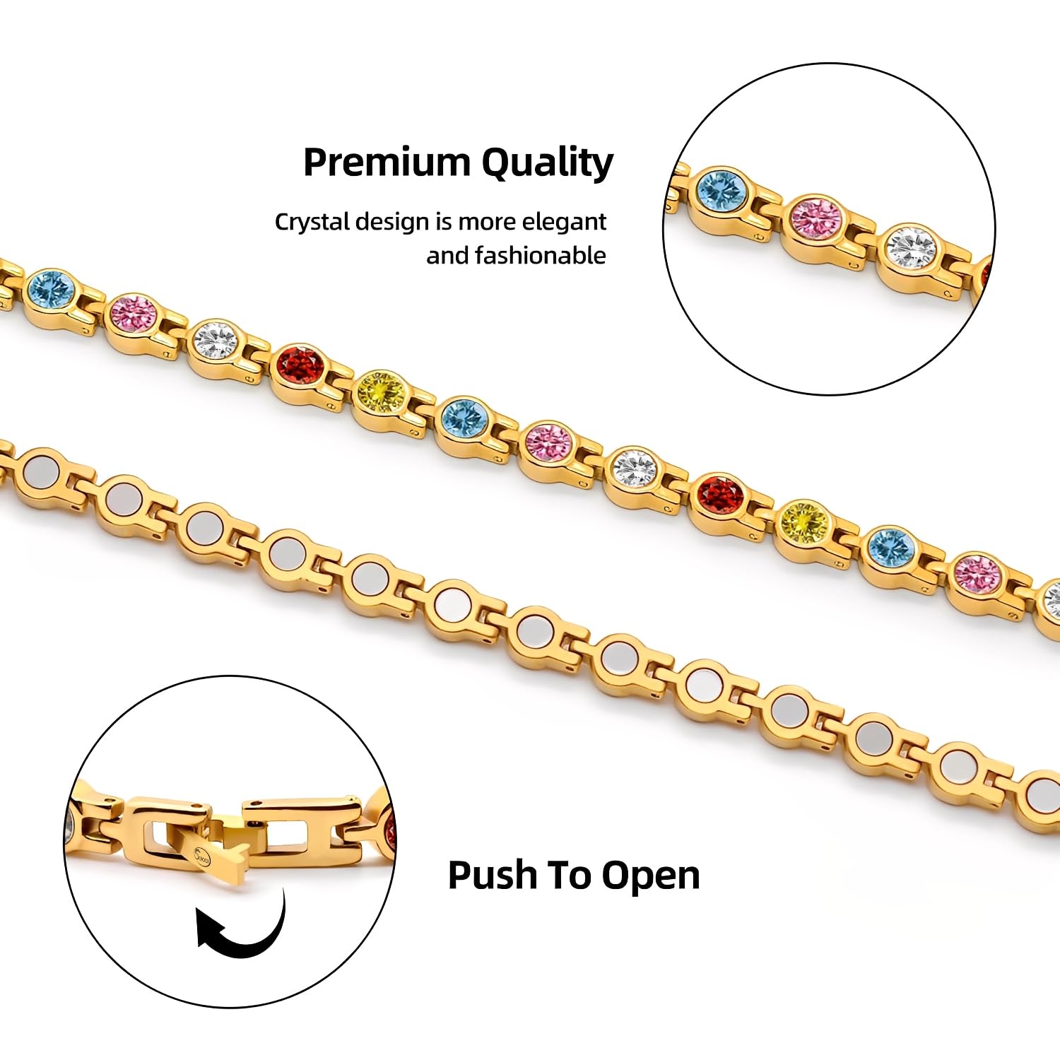 JEROOT titanium steel magnetic anklet worn on ankle, elegant casual look.