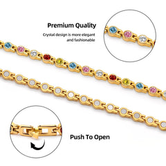 JEROOT titanium steel magnetic anklet worn on ankle, elegant casual look.