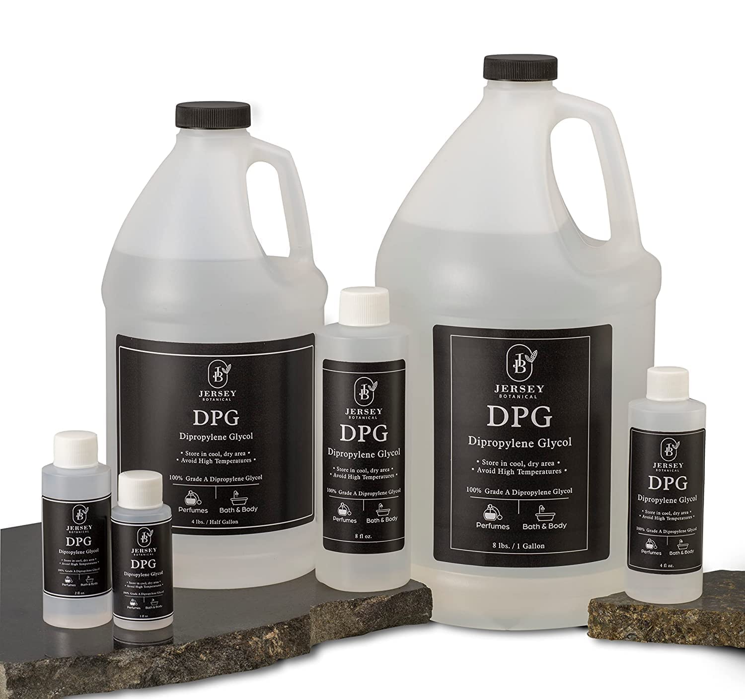 Jersey Botanical DPG non-GMO seal emphasizing product integrity for DIY