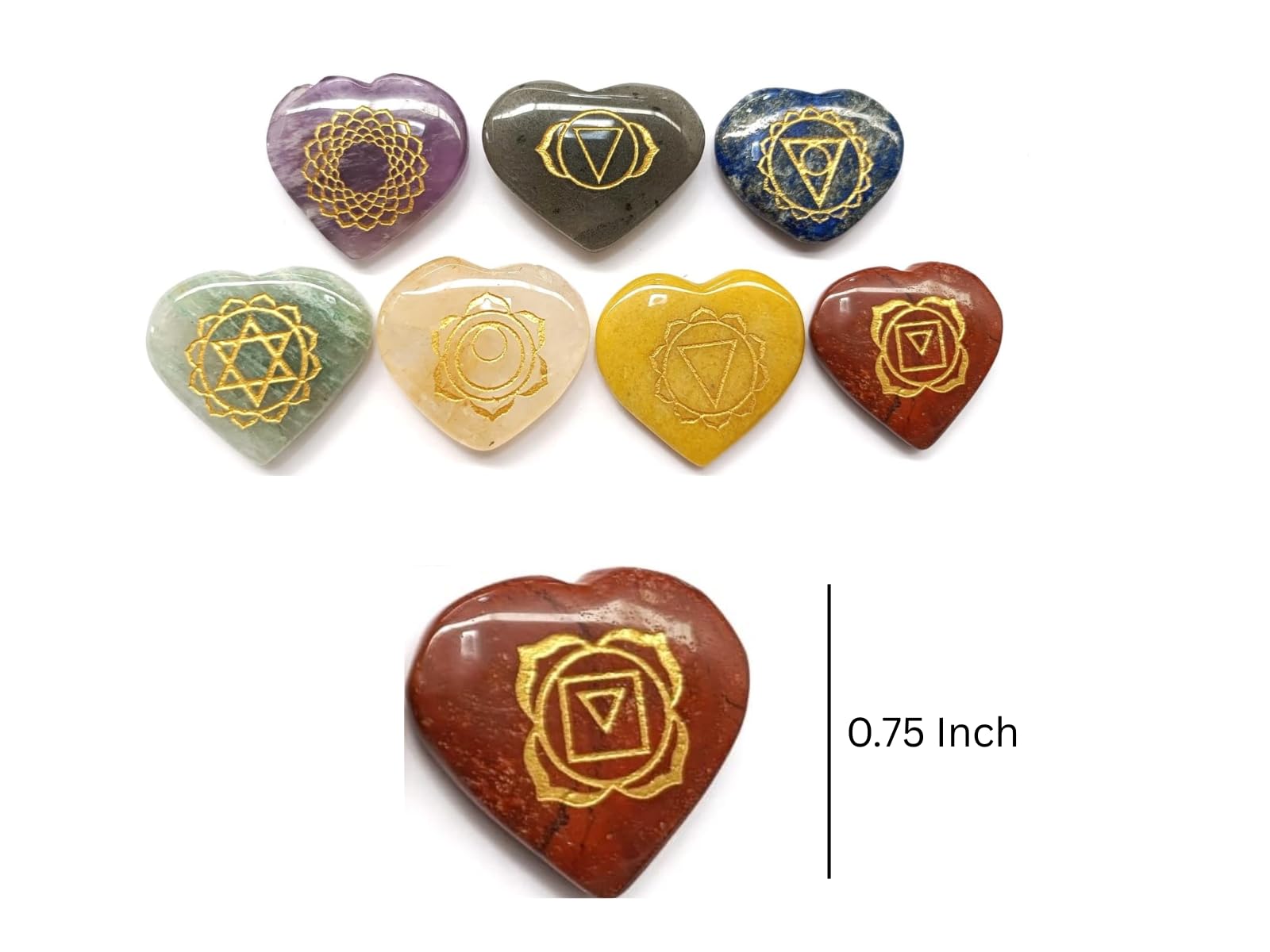 Jet International 7 Chakra Heart Stone Set amethyst close-up for crown chakra focus and calm.