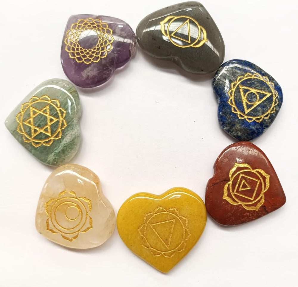 Jet International 7 Chakra Heart Stone Set lapis lazuli close-up for throat chakra clarity.
