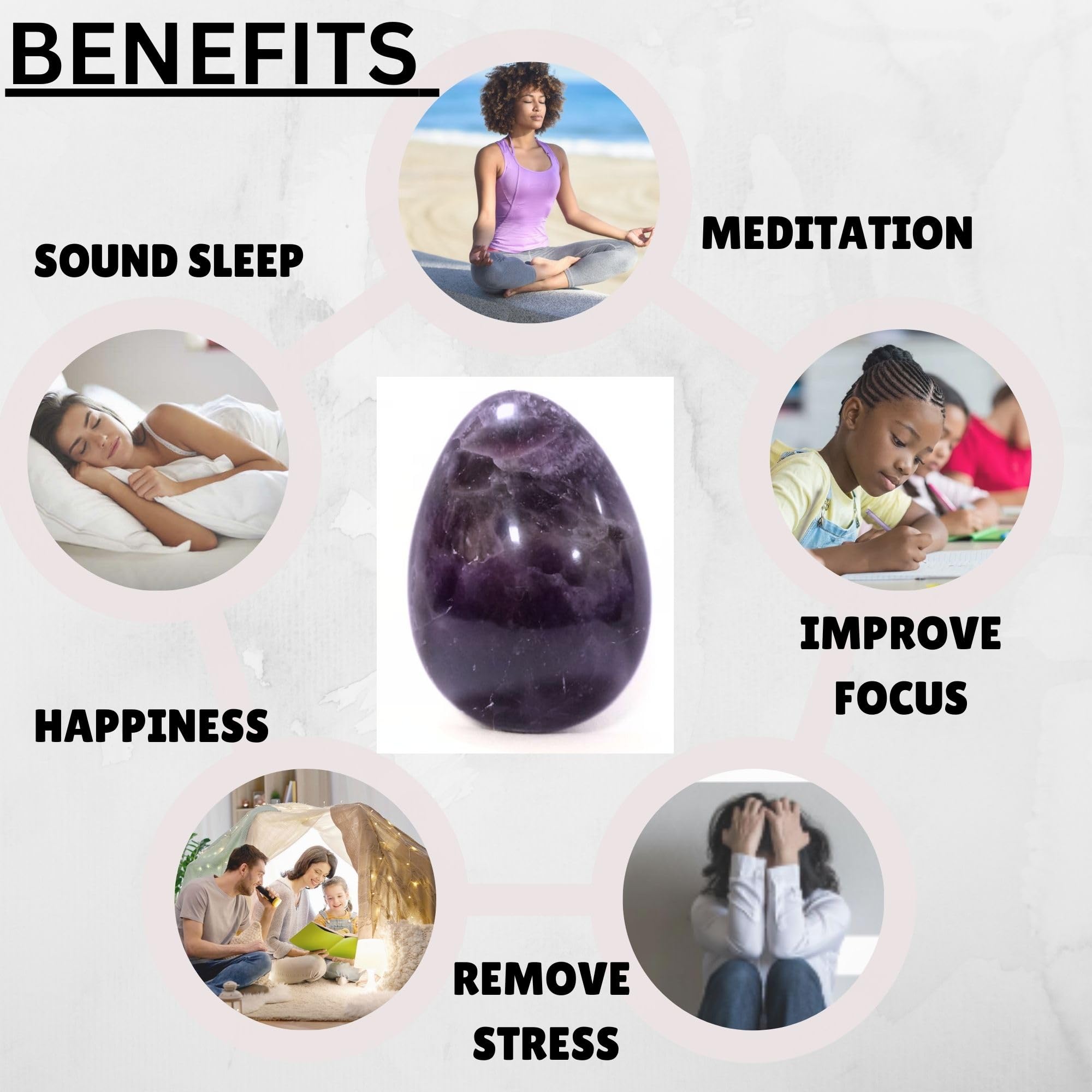 Jet International amethyst egg meditation practice with soothing purple glow