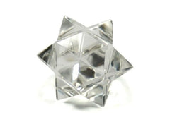 Jet International Clear Quartz Merkabah Star 0.75-1 inch for focused energy during meditation.