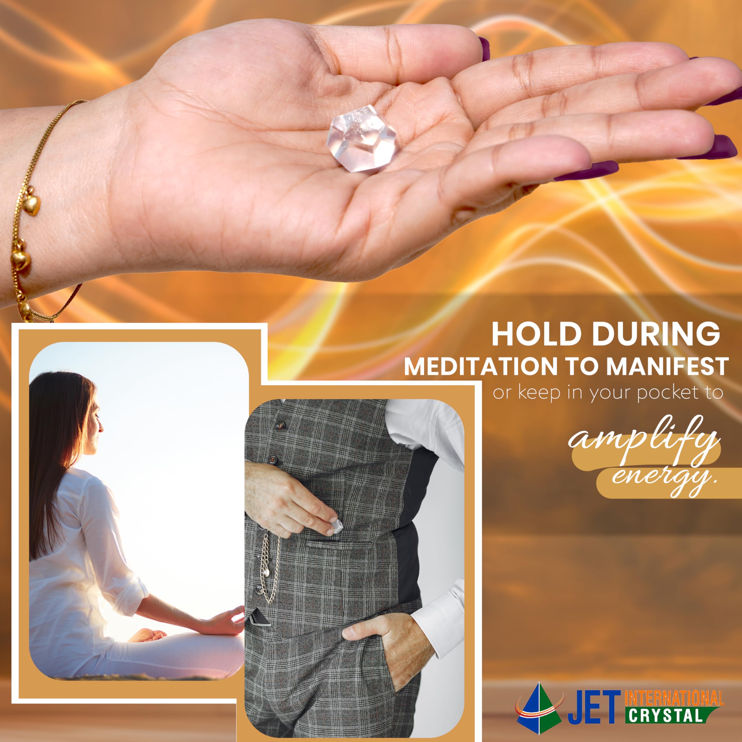 Jet International 12-faced dodecahedron stone enhances concentration during quiet time.