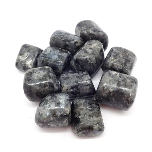 Jet International Energized Larvikite tumbled stone closeup showing natural texture and smooth finish