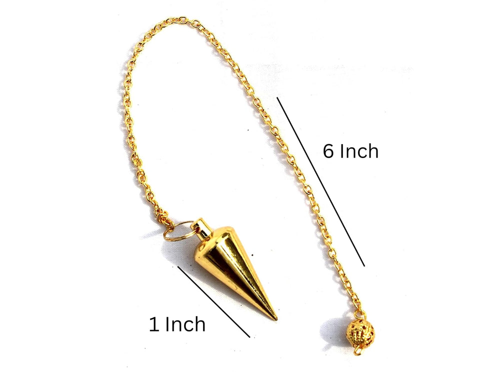 Jet International Gold Cone Chamber Pendulum with herb chamber for intention setting.