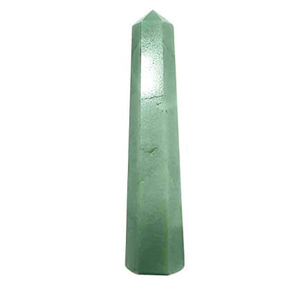 Jet International green aventurine obelisk close-up enhances meditation space with calm focus.