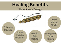 Jet International brass pendulum aids aura reading and chakra scanning.