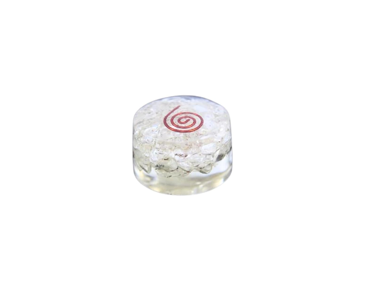 Jet International Jet Clear Quartz Orgone Tower closeup for calm energy and focus