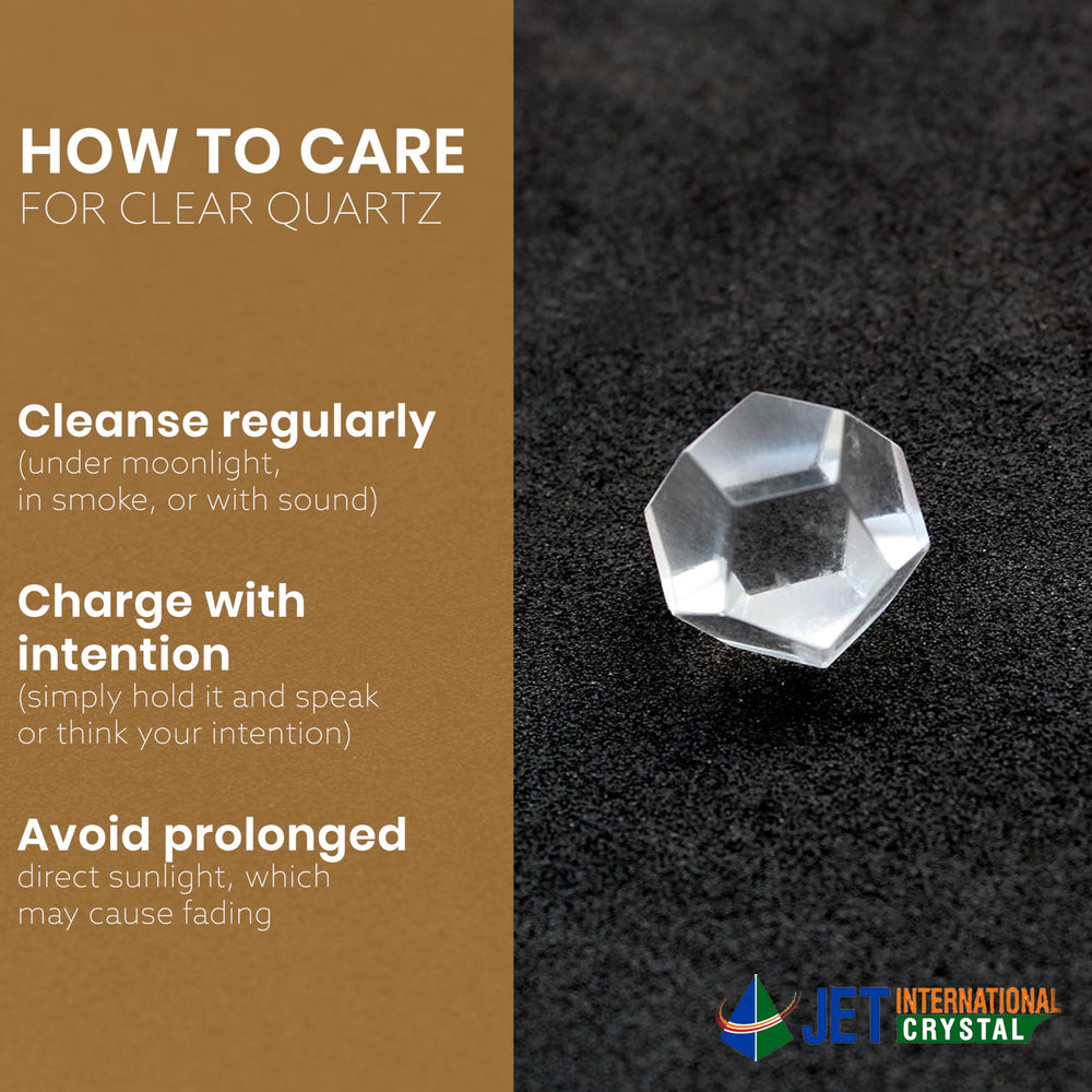Jet International dodecahedron gemstone in hand boosts calm focus.
