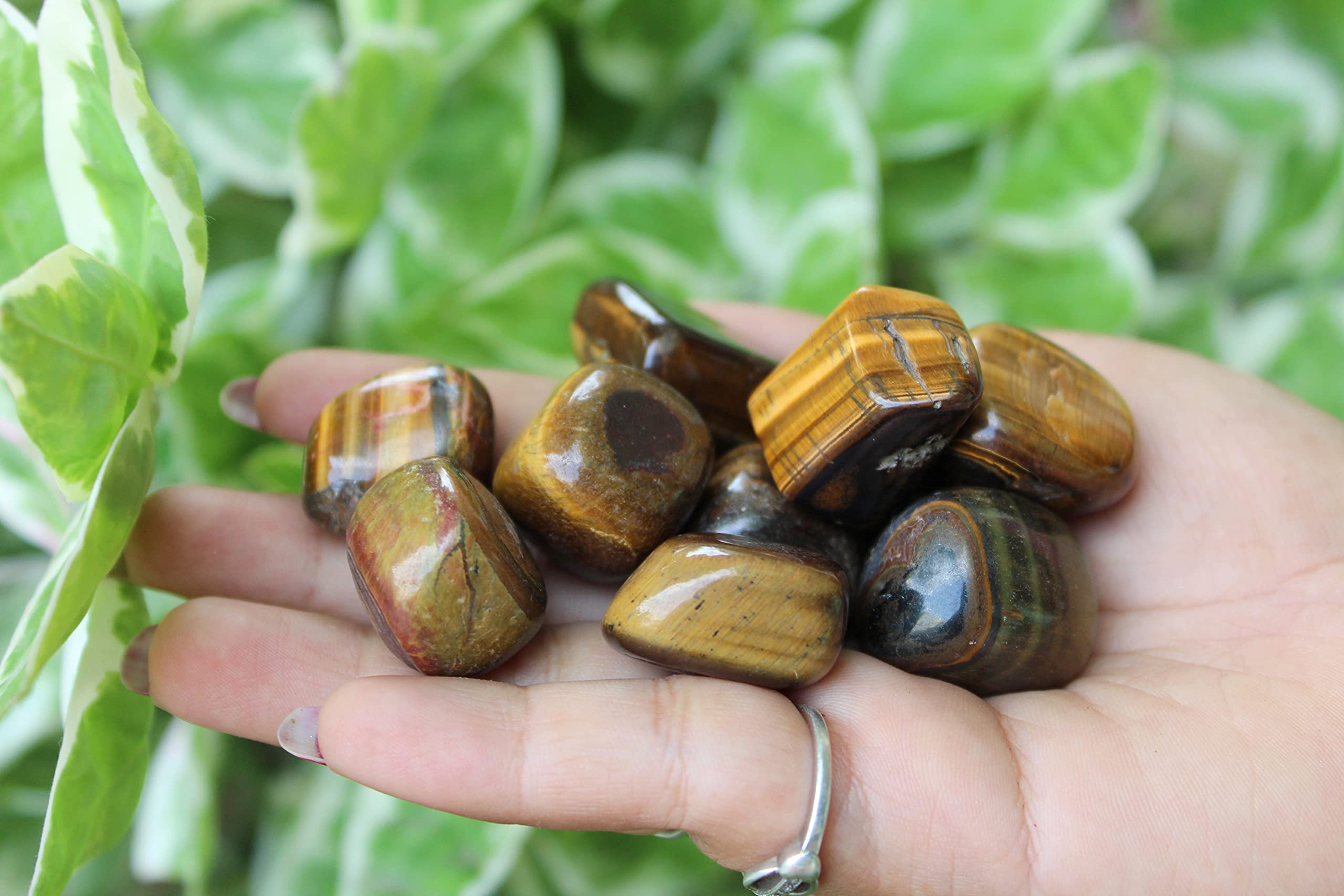 Jet International Tiger Eye Stones vivid polish makes a beautiful gift-ready decor accent.