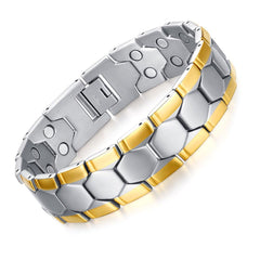 JFUME magnetic bracelet close-up revealing 18K gold plating and sleek finish