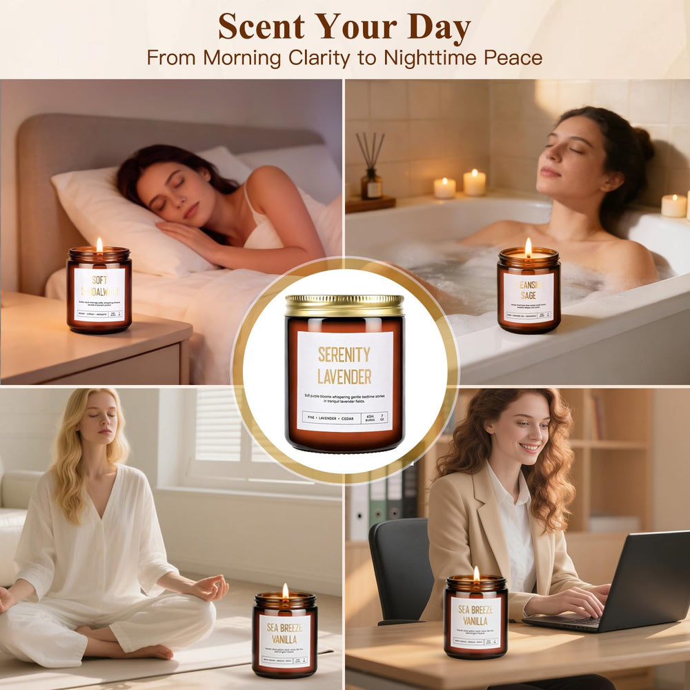 JGXLQ soft-sandalwood candle provides warm grounding for evenings
