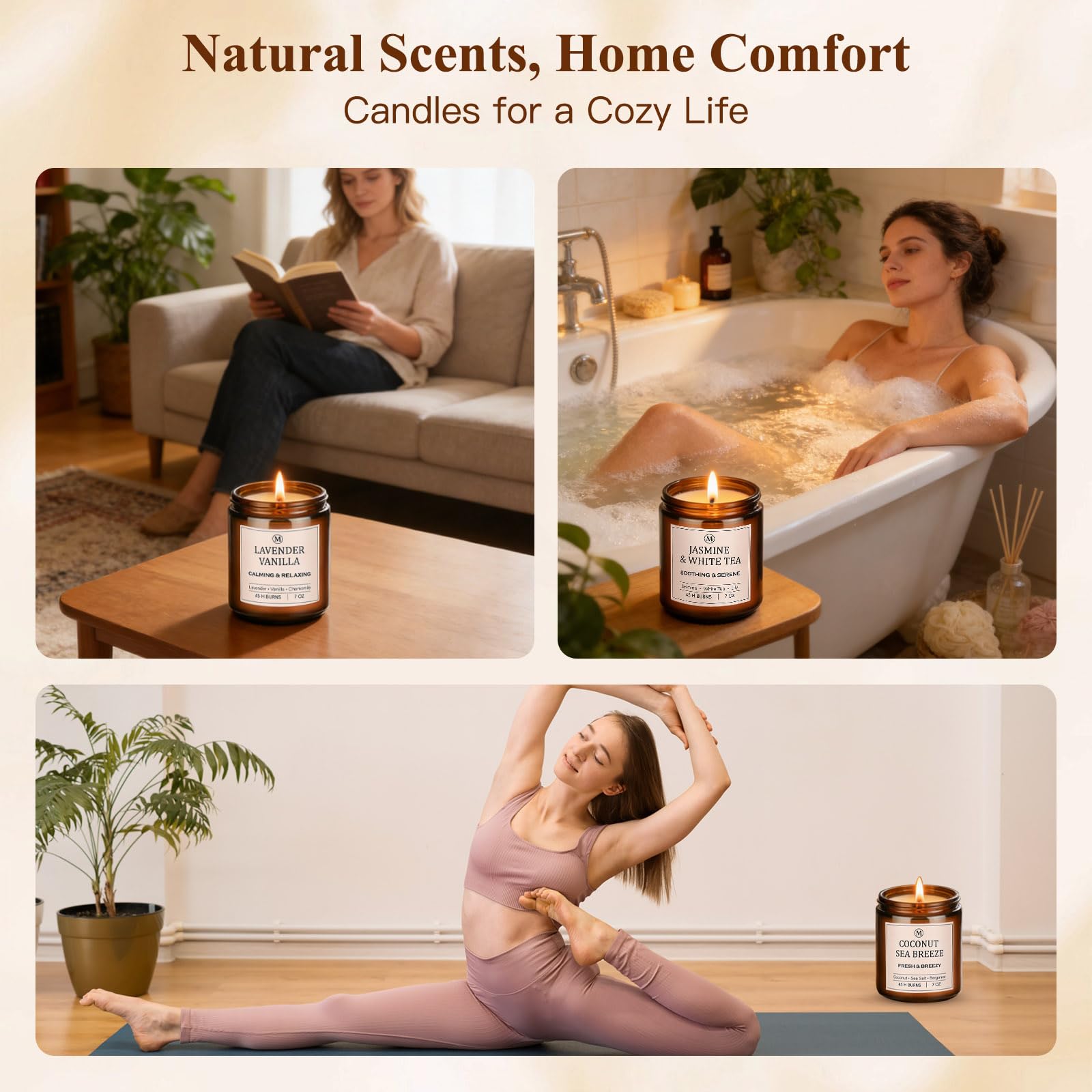 JGXLQ Citrus Sage candle brightens rooms with citrus and sage scents