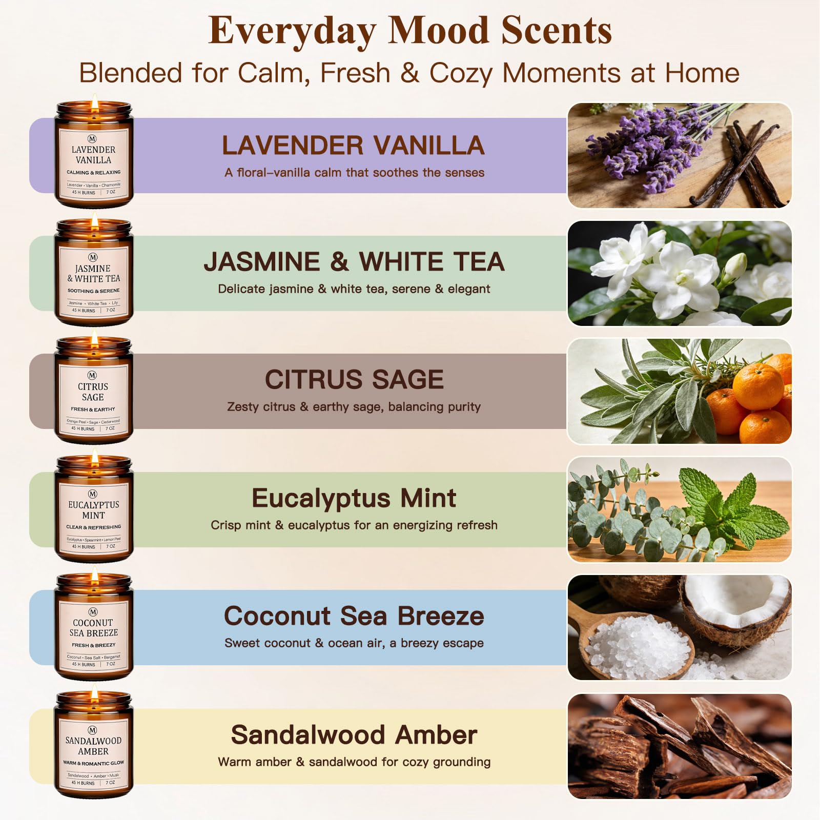 JGXLQ Eucalyptus Mint candle refreshes space with soothing notes