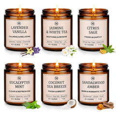 JGXLQ Lavender Vanilla candle in the six pack for relaxing evenings
