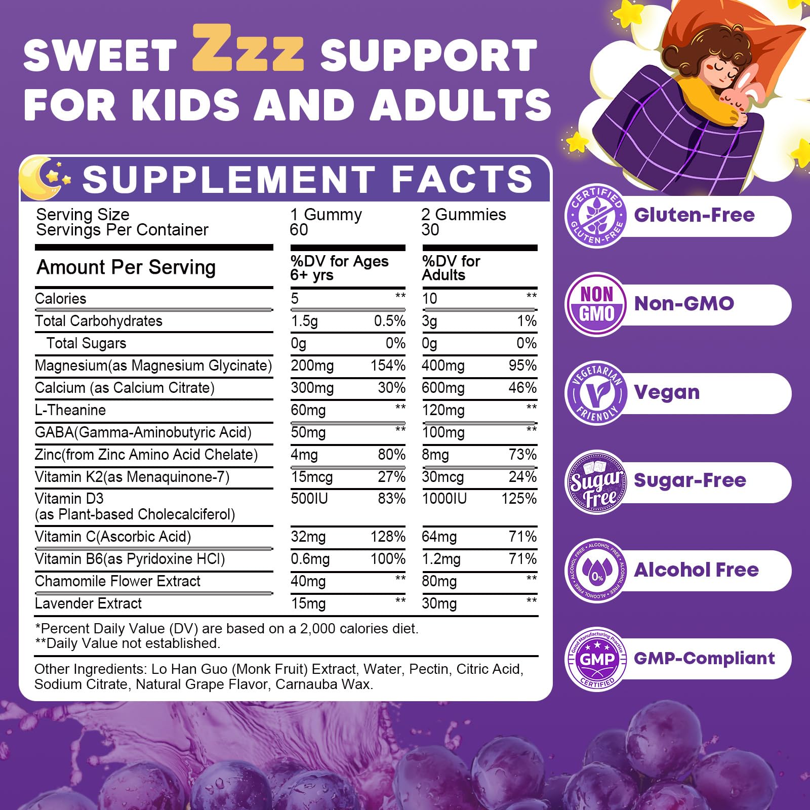JIANKYTZ relaxation gummies with L-theanine and GABA for calmer moments