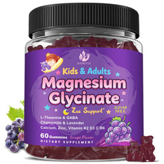 JIANKYTZ sugar-free magnesium glycinate gummies for kids and adults with grape flavor, on-the-go appeal