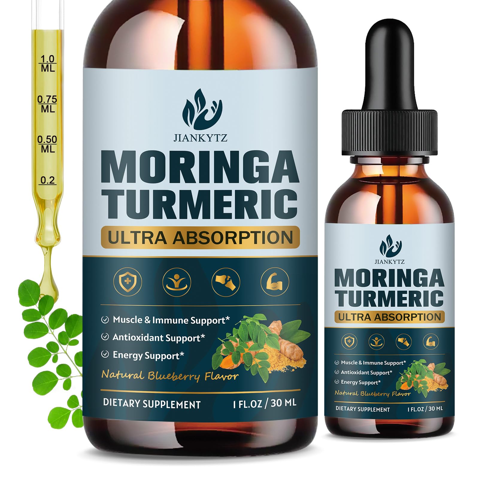 JIANKYTZ Organic Moringa Liquid Drops bottle for daily energy support.