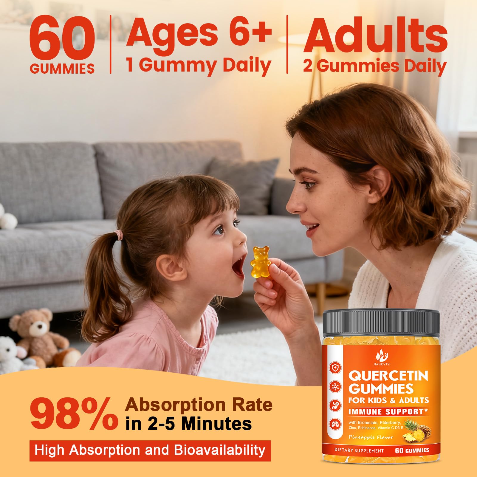 Nutrition label image showing vegan, gluten‑free gummies from JIANKYTZ